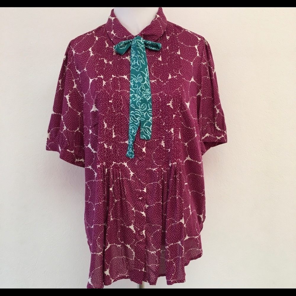Maeve Anthropologie Pussy Bow Blouse Size 12